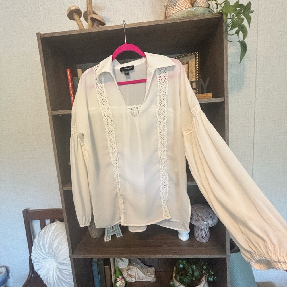 Fifteen Twenty Cream Lace Blouse